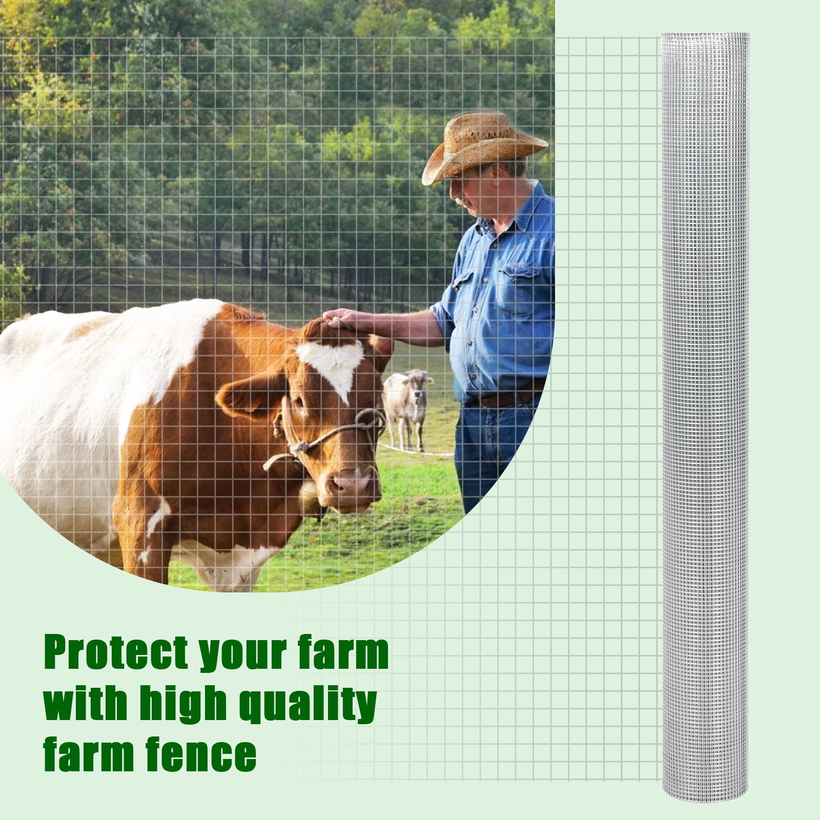 Accreate Hardware Cloth Chicken Wire Fence Galvanized Steel Mesh Rolled Fencing for Garden Supports Poultry Netting Cage Snake Fence Tree Guard