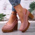 thumbnail image 5 of Miluxas Women's Solid Color Platform Slingback High Heels Ladies Closed Pointed Toe Pump Shoes Pink 9.5(43), 5 of 9