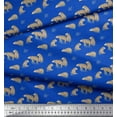 thumbnail image 2 of Soimoi Blue Poly Georgette Fabric Bear Animal Decor Fabric Printed Yard 42 Inch Wide, 2 of 3