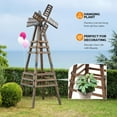 thumbnail image 6 of Wooden Windmill, Weather-Proof Wind Spinner, Outdoor Wind Mill for Garden Lawn Patio Decoration (Carbonized, Medium), 6 of 14