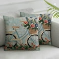 thumbnail image 3 of Gingham Bike Embroidered Poly Fill Throw Pillow,  Square, Home Decoration, 3 of 7