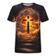 thumbnail image 4 of Blusa de Manga Corta para Hombres Impresión de Camiseta Cuello Redondo Top de Moda de Manga Corta, 4 of 8