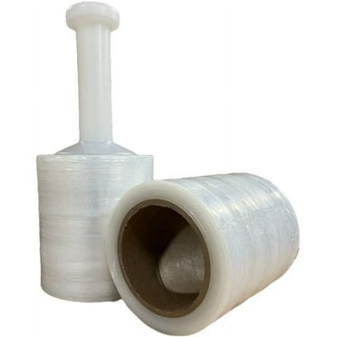 5" in. x 1000FT 80 Gauge 12 Rolls Stretch Shrink Film Hand Wrap   Handle