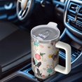 thumbnail image 6 of OBREWU Dogs with Party Hats and Flowers Tumbler with Handle and Lid,Dogs with Party Hats and Flowers 40oz Double Wall Vacuum Insulated Tumbler,Cups Gift for Women and Men, 6 of 7