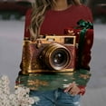 thumbnail image 2 of Women's Christmas Sweatshirts，Womens Crew Neck Tops Long Sleeve Pullover Sweater Blouses Relaxed Fit Sweatshirt Lounge Dressy Shirts Tops Xmas Graphic Sweatshirt, 2 of 3