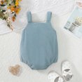 thumbnail image 4 of Odeerbi Infant Boys Girls Clothes Corduroy Embroidered Rompers Summer Jumpsuits Baby Cute Suspender Bodysuit Sleeveless Short Crawling Onesie Blue, 4 of 7