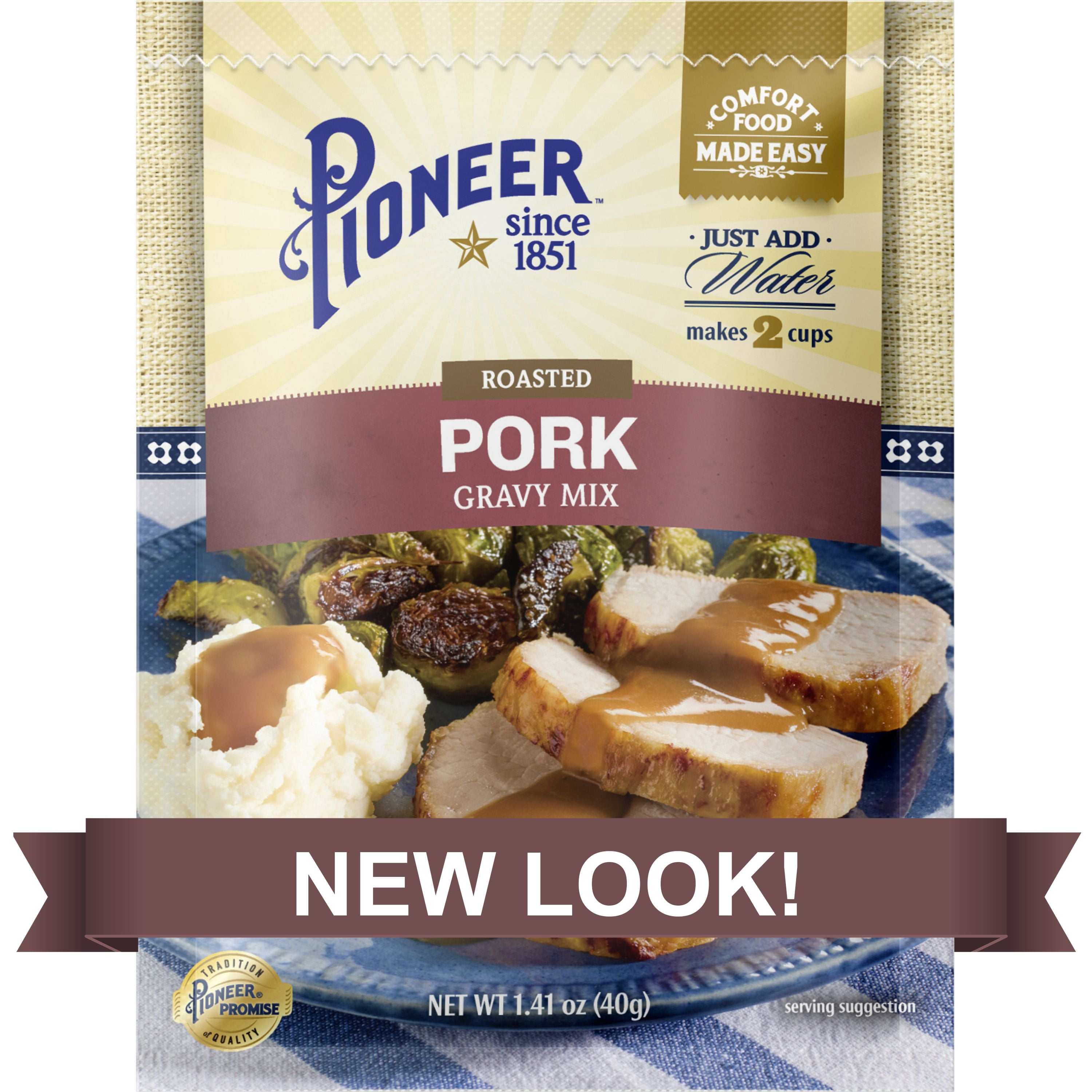 (7 pack) Pioneer Roasted Pork Gravy Mix, 1.41 oz - Quick & Delicious Homestyle Flavor!