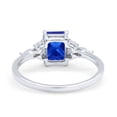thumbnail image 3 of Art Deco Wedding Ring Emerald Cut Simulated Tanzanite CZ 925 Sterling Silver Size 7, 3 of 6