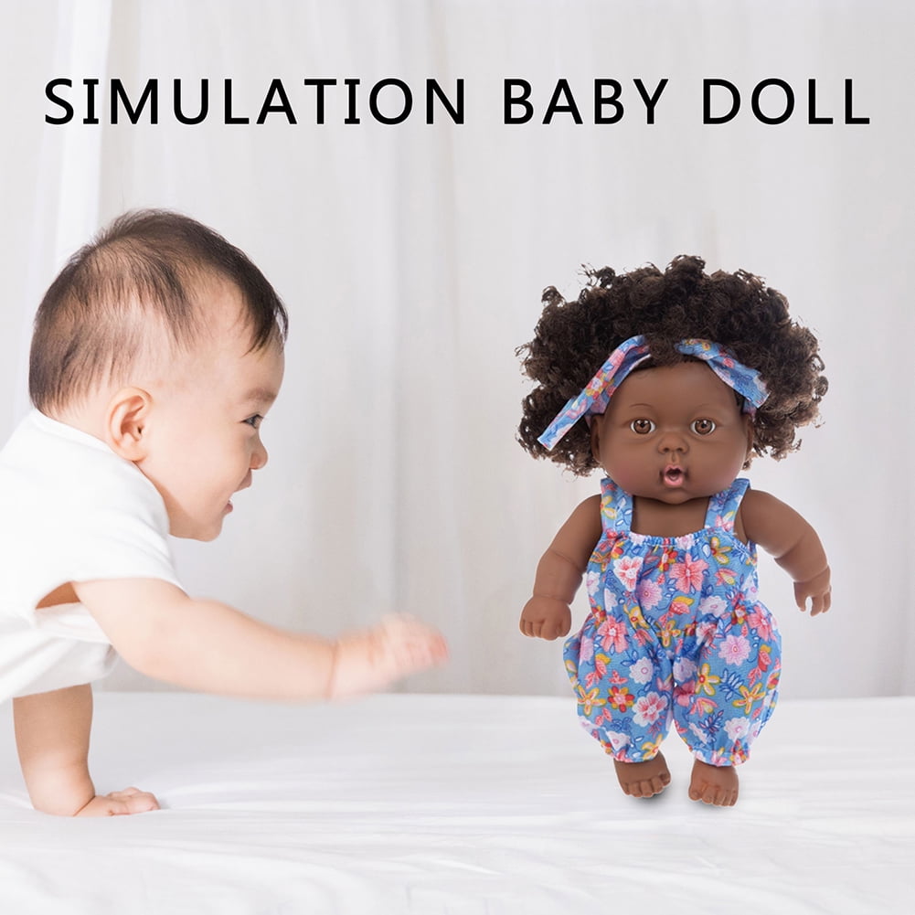 Black baby doll with curly hair hotsell