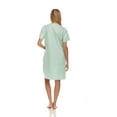 thumbnail image 4 of Lati Fashion Women Snaps Front Duster Short Sleeve Female Nightgowns & Sleepshirts Green Size 2X, 4 of 4