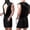 Black, variant on Mens Satin Robe Lightweight Sleeveless Sexy Kimono Bathrobe Solid Silk Spa Robe for Lounge Comfort Casual