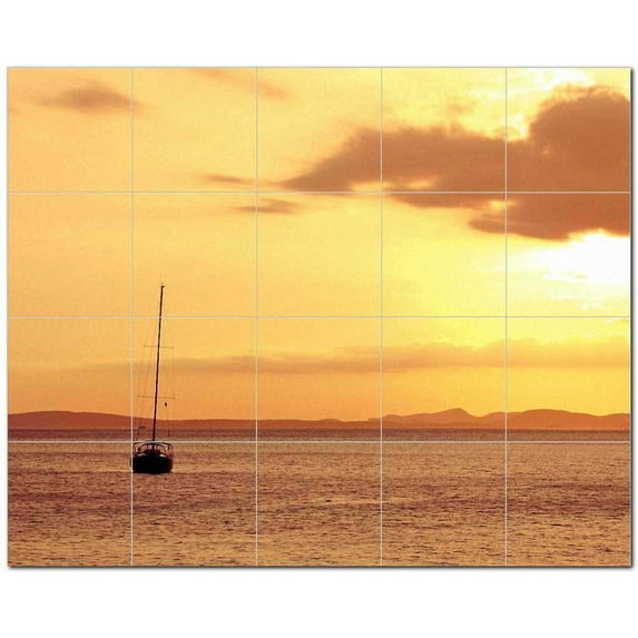 Ship Picture Ceramic Tile Mural Kitchen Backsplash Bathroom Shower, 405869-L54