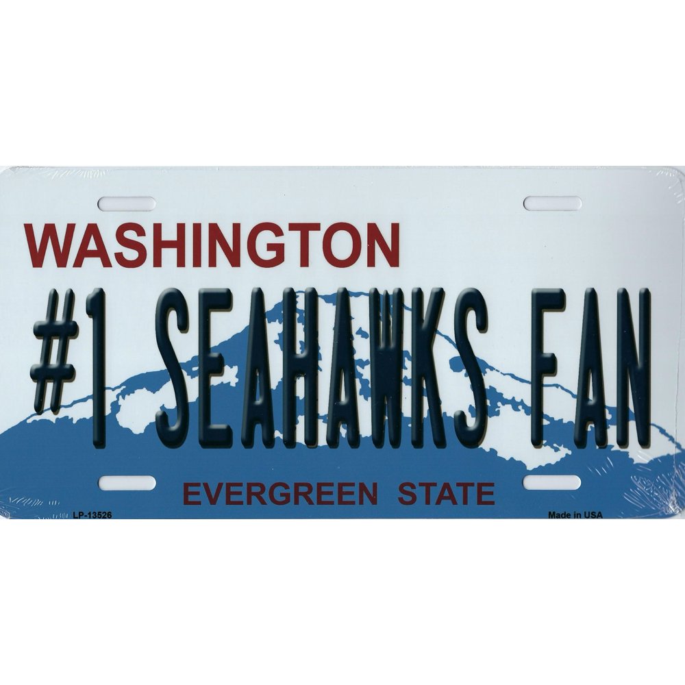 Washington State Background Novelty Metal License Plate Tag (#1