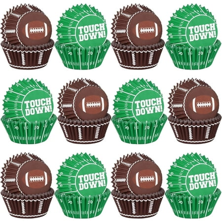 football party supplies: 300-count football cupcake liners & wrappers - game day, birthday, and tailgate parties - premium football cake decorations - football party favors