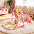 thumbnail image 2 of Baby Play Mat, Caveen Activity Gym Play Mat Center with Musical Play Piano and Hanging Rattles Toys, for Infants 0-12 Months, Pink, 2 of 7