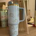 thumbnail image 4 of Sanrio Anime Cup Handle Straw Lid Hello Kitty Stainless Steel 40Oz Portable Car Mug Kuromi Travel Coffee Cup Student Cute Gift, 4 of 18