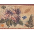 thumbnail image 1 of Rustic Purple Beige Green Floral Wallpaper Border Retro Design, Roll 15' x 7'', 1 of 3