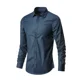 thumbnail image 3 of Camisa blanca de manga larga para hombre, sin planchado, para trabajo profesional, con cuello, informal, con botones, tallas grandes S-5XL, 3 of 5