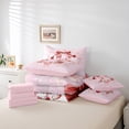 thumbnail image 5 of Castle Fairy Letter Personalized 7 Pieces Bedding Comforter Set,Bowknot Flower Full Bedding Set Lightweight,Pink Red Fitted Sheet Flat Sheet,Lightweight Initial Room Decoration, 5 of 7