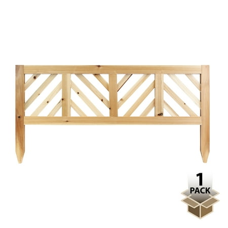 Expert Gardener 18in H x 36in W Wood Garden Border, Chevron Style