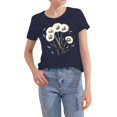 thumbnail image 3 of NAMTYQX Womens Tshirts Cotton Loose Fit Short Sleeve Stretch Trendy Patterned Loose Soft Oversized Scoop Neck Print Womens Oversized Tee Shirts Royal Blue Size XL, 3 of 5