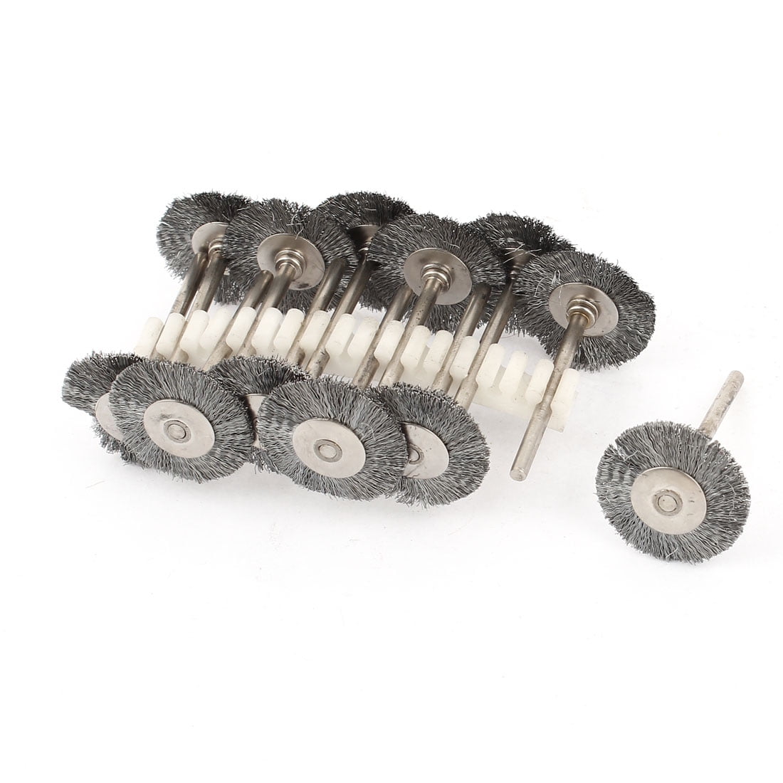 12 x 1/8" Shank 25mm Wheel Stainless Steel Bristle Brush for Rotary