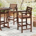 thumbnail image 5 of Gymax Patio Bar Stools Set of 4 Tall Adirondack Chair w/ Backrest Armrests & Footrests Brown, 5 of 9
