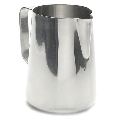 new large 66 oz. (ounce) espresso coffee milk frothing pitcher, steaming frothing pitcher, stainless steel (18/10 gauge)