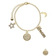 thumbnail image 2 of Delight Jewelry Goldtone Disc with Crystal Peace Sign Goldtone Dream Big Charm Bracelet, 7.5+2" Extender, 2 of 4