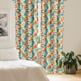 thumbnail image 2 of Ambesonne Mosaic Window Curtains, Triangles in Polygonal Style, Each 28" W x 95" L, Burnt Orange and Blue, 2 of 4