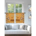 thumbnail image 4 of Sheer Curtains 45 Inch Length 2 Panels Set for Kitchen, Giraffe Semi Sheer Curtains for Windows, Red Love Heart Rustic Animals Orange Voile Window Treatments Rod Pocket Curtain, 4 of 7