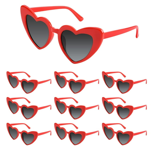 Lentes de Sol Bouiexye con Forma de Corazón Rojo UV400 para Despedida de Soltera