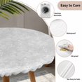 thumbnail image 3 of Gray Ethnic Round Tablecloth for 36-44 Inch Tables,Fitted Table Cover with Elastic Edge,Simple Boho Modern Chic Abstract Floral Motifs Waterproof Outdoor Table Cloth Protector for Patio Garden Dinner, 3 of 9