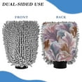 thumbnail image 2 of Microfiber Car Wash Gloves With Chenille & Polyester Terry Scratch-Free Cleaning Elastic Cuffs Soft-colored Flowers, 2 of 8