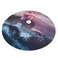 thumbnail image 2 of Kll 36" Christmas Tree Skirt Lighthouse Waves Torrential Rain Xmas Tree Skirts Mat For New Year Xmas Holiday Party Indoor Outdoor Home Decoration, 2 of 9