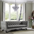 thumbnail image 2 of Armen Living Regis Contemporary Sofa in Grey Fabric with Black Metal Finish Legs and Antique Brown Nailhead Accents, 2 of 4