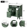 thumbnail image 3 of 30" Modern Solid Wood Bathroom Vanity with Ceramic Sink Combo, 2 Soft-Close Drawers & Tip-Out Tray, Freestanding Space-Saving Storage Cabinet, Waterproof Design, Green Finish, 3 of 7