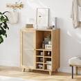 thumbnail image 6 of Aukfa Rattan Sideboard Cabinet with Wine Rack, Wooden Buffet Bar Cabinet with Storage for Kitchen, Dining Room,Black, 6 of 8