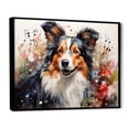 thumbnail image 2 of Designart "Shetland Sheepdog In Pop Art Portrait I" Animals Dog Floater Framed Wall Art Living Room, 2 of 5