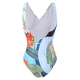 thumbnail image 4 of BERANMEY Women's Tropical Print One Piece Swimsuit with Cover up Beach Skirt Sarong Two Piece Floral Printed V Neck Tummy Control High Cut Monokini Swimsuit Bathing Suit Women's Swimwear & Clothing, 4 of 10