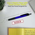 thumbnail image 5 of Pens with Touch Screen Stylus - 10 pack - Plastic Pens - Metallic Blue, 5 of 5