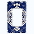 thumbnail image 5 of Metal Light Switch Plate Cover Mandala Blue White Floral Pattern Damask MDL078, 5 of 13