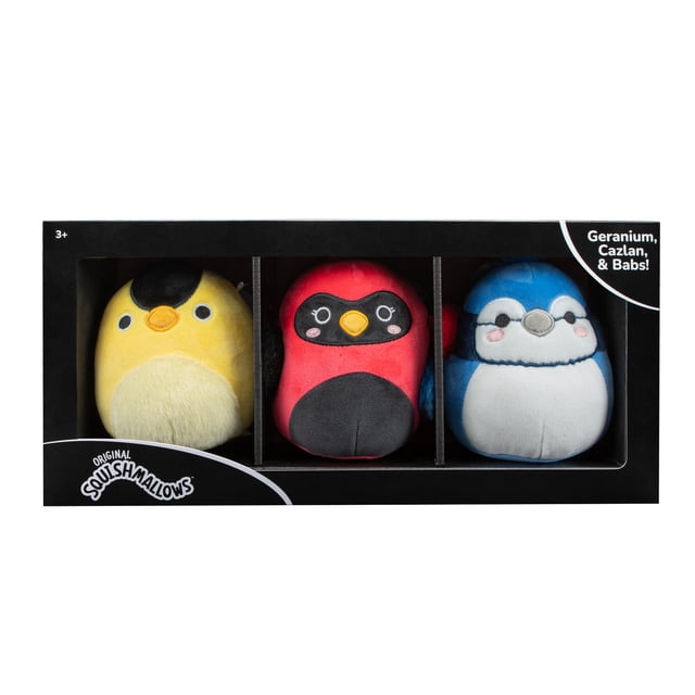 Juguete de peluche Squishmallows Original Bird de 5 cm, paquete de 3, ultrasuave