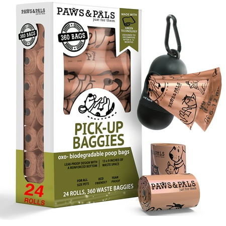 Paws & Pals Poop Bags for Dogs - Biodegradable Earth Friendly Dog Poop Bag for Pet Waste - 360 (Best Biodegradable Dog Poop Bags)