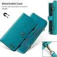 thumbnail image 5 of Dteck Wallet Case for iPhone 12 Pro Max 6.7-inch, 2 in 1 Magnetic Detachable Wallet Purse [Crossbody Chain] Durable PU Leather Zipper Handbag Folio Flip Card Slot Protection Back Cover, Blue, 5 of 8