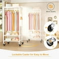 thumbnail image 5 of P6 Mini Rolling Clothes Rack Heavy Duty, Clothing Racks for Hanging Clothes, Freestanding Garment Rack with Wheels, Portable Closet Rack Max Load 360LBS, 23.6''W x 14''D x 74.6''H, White, 5 of 14