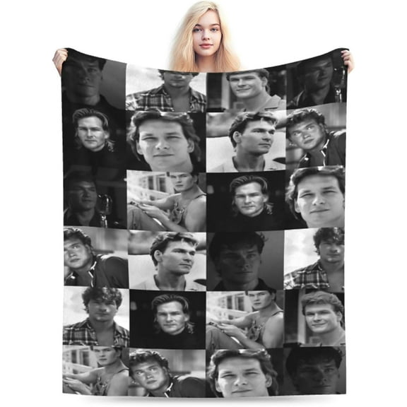 Blanket Patrick Swayze Soft and Comfortable Warm Fleece Throw Blankets Yoga Blankets Beach Blanket Picnic Blankets Gift for Dorm room office decor Sofa Bed Camping Travel All Season