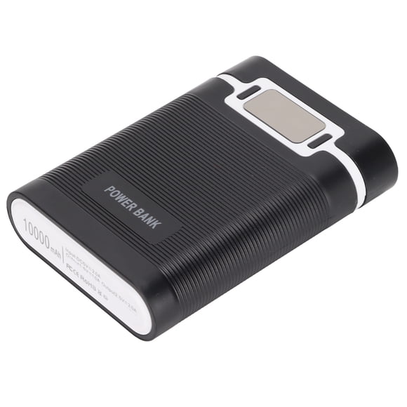 BIMZUC DIY Mobile 18650 Battery Charger Power Bank 4 Batteries Capacity Box Micro Input 2 Way Charging with LCD Display Black (12.00 cm / 4.72 inches)