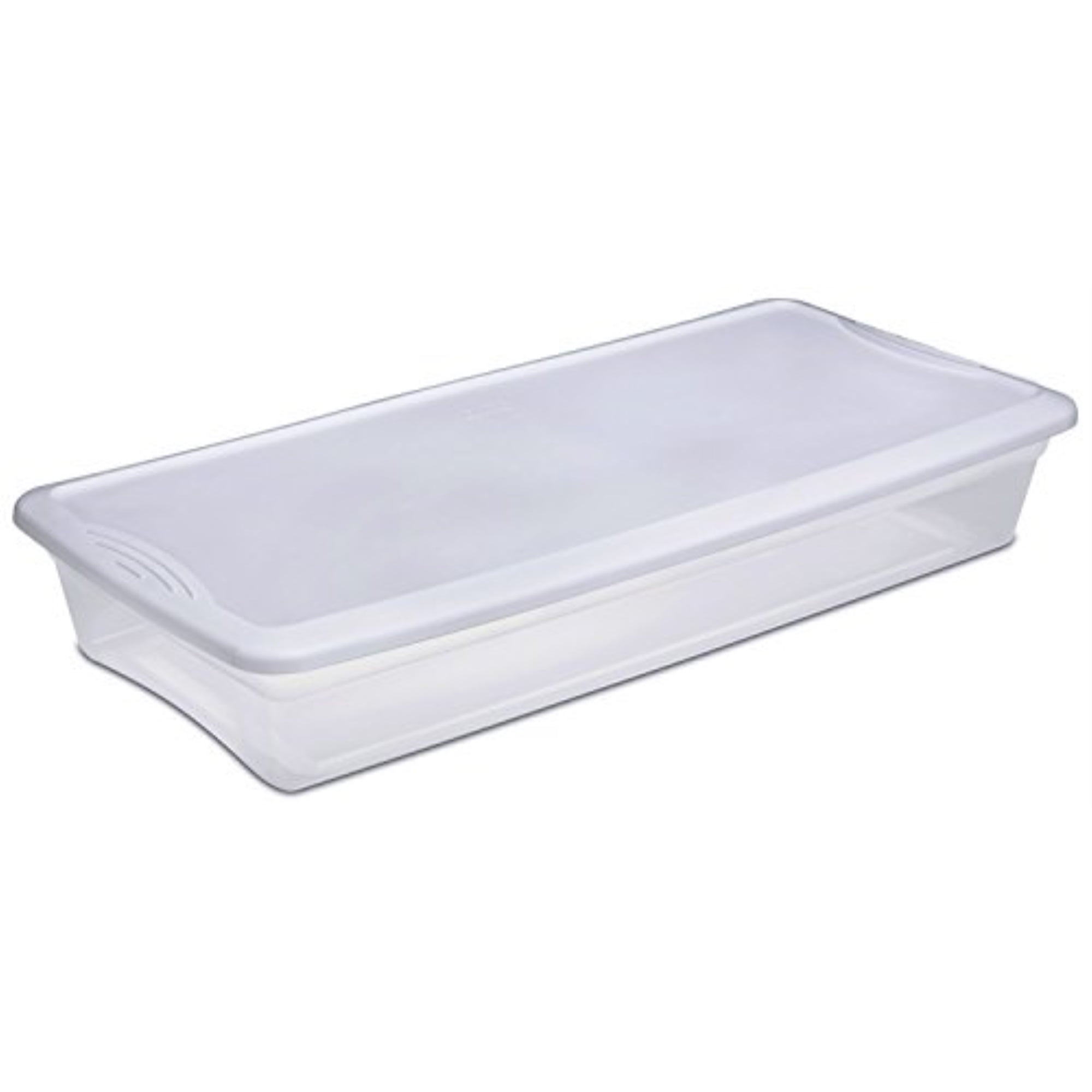 Under Bed Storage Container 52Q Latch Box White Lid Handles Organize Clothing 