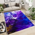 thumbnail image 2 of Blue Abstract Marble Area Rug, Creative Modern Art Soft Washable Rugs, Stain Resistant Indoor Low Pile Carpet, Easy Clean Floor Mat Rug for Living Room Bedroom Entryway 4x6ft, 2 of 7